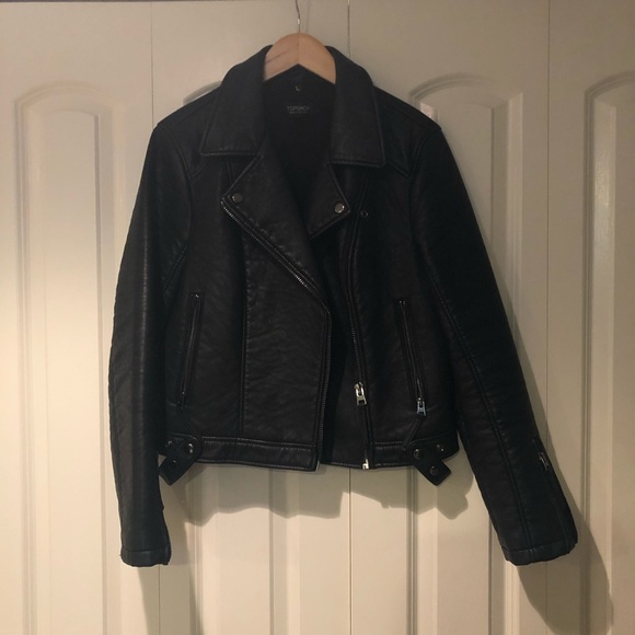 Topshop Jackets & Blazers - Topshop - Vegan Leather Moto Jacket